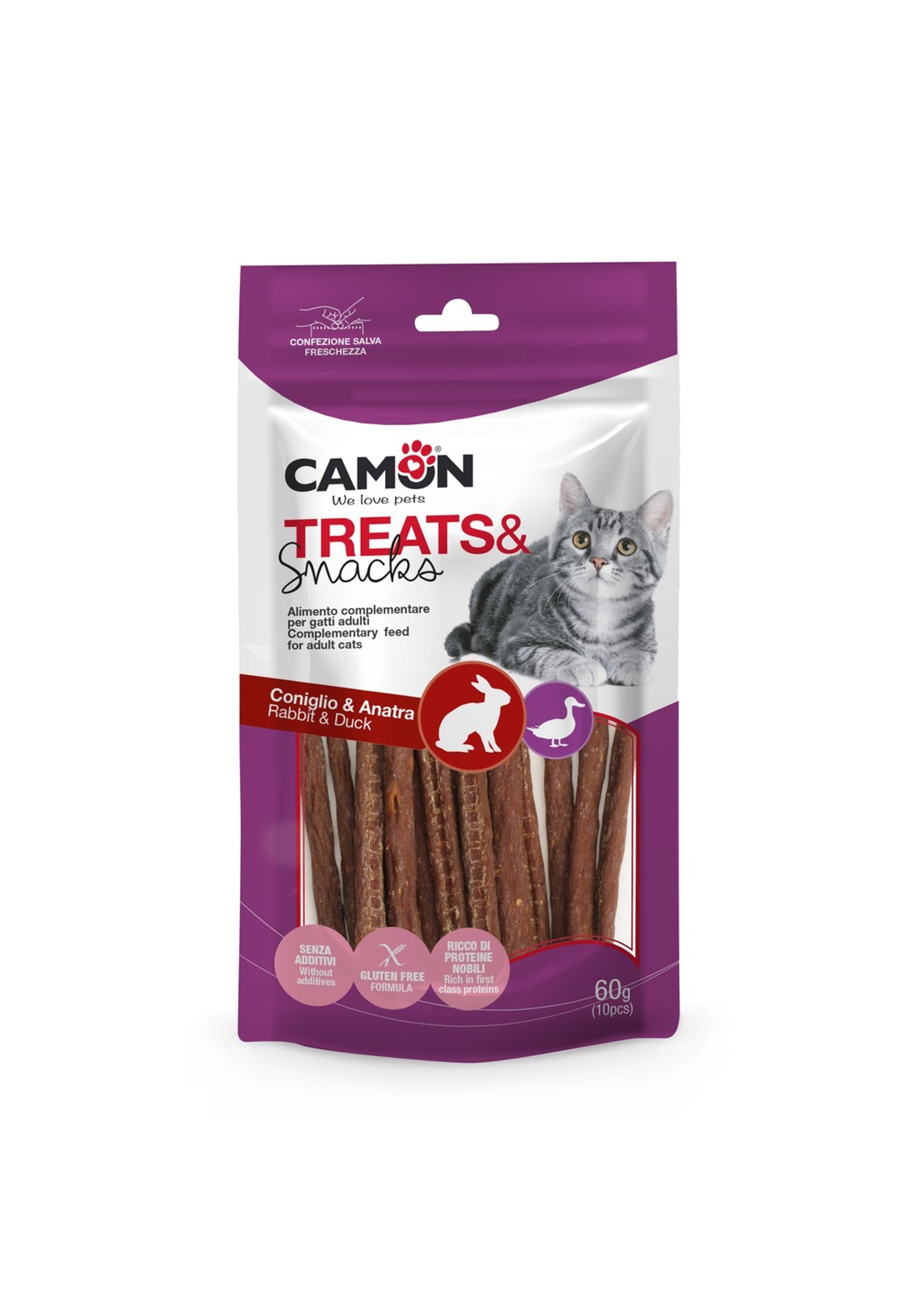 CAMON SNACK CAT TYČINKA 9 cm 60 g KACHNA + KRÁLÍK