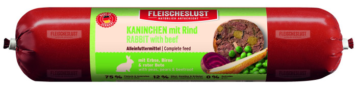 detail RABBIT WITH BEEF WITH PEAS, PEARS & BEETROOT 400G