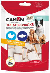 SNACK KUŘE + TRESKA 2,5 x 0,5 cm 80 g CAMON