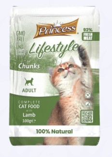 detail PRINCESS LIFESTYLE POUCHES CHUNKS 100G LAMB