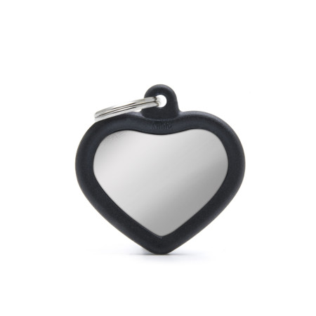 detail HEART CHROME PLATED BRASS BLACK RUBBER