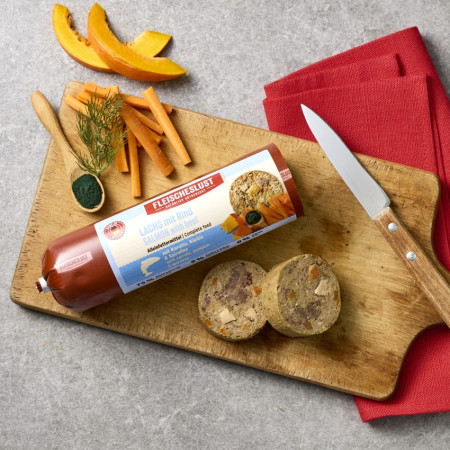 detail SALMON WITH BEEFWITH CARROTS, PUPMPKIN & SPIRULIN 400G