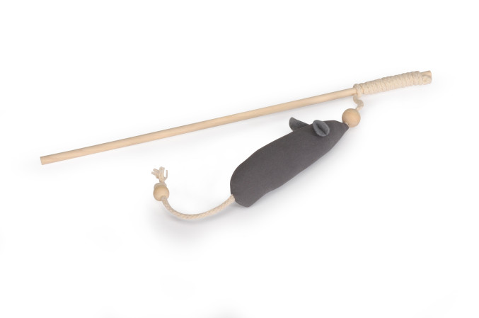 detail PRUT PRO KOČKU DŘEVO + KRYSA S ŠANTOU 40 cm