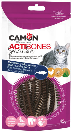 detail DENTAL SNACKS CAT KUŘE + TRESKA 45 g