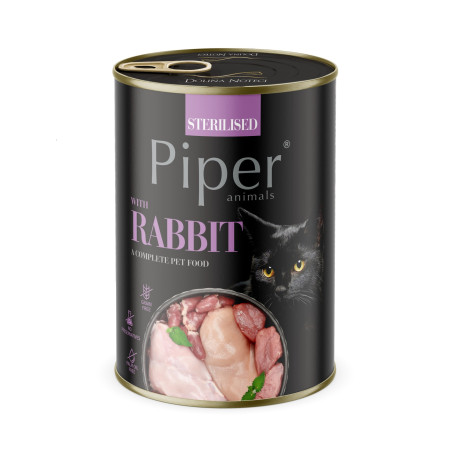 detail PIPER CAT S KRÁLÍKEM STERILISED 400 g