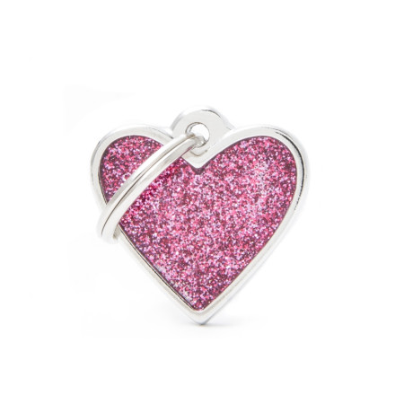 detail SMALL HEART GLITTER PINK