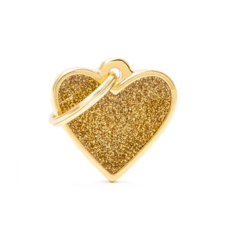 detail SMALL HEART GLITTER GOLD