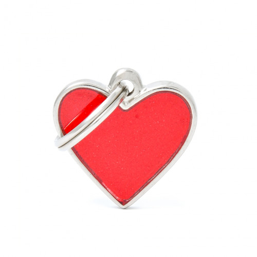 SMALL HEART REFLECTIVE RED