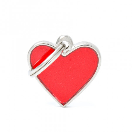 detail SMALL HEART REFLECTIVE RED